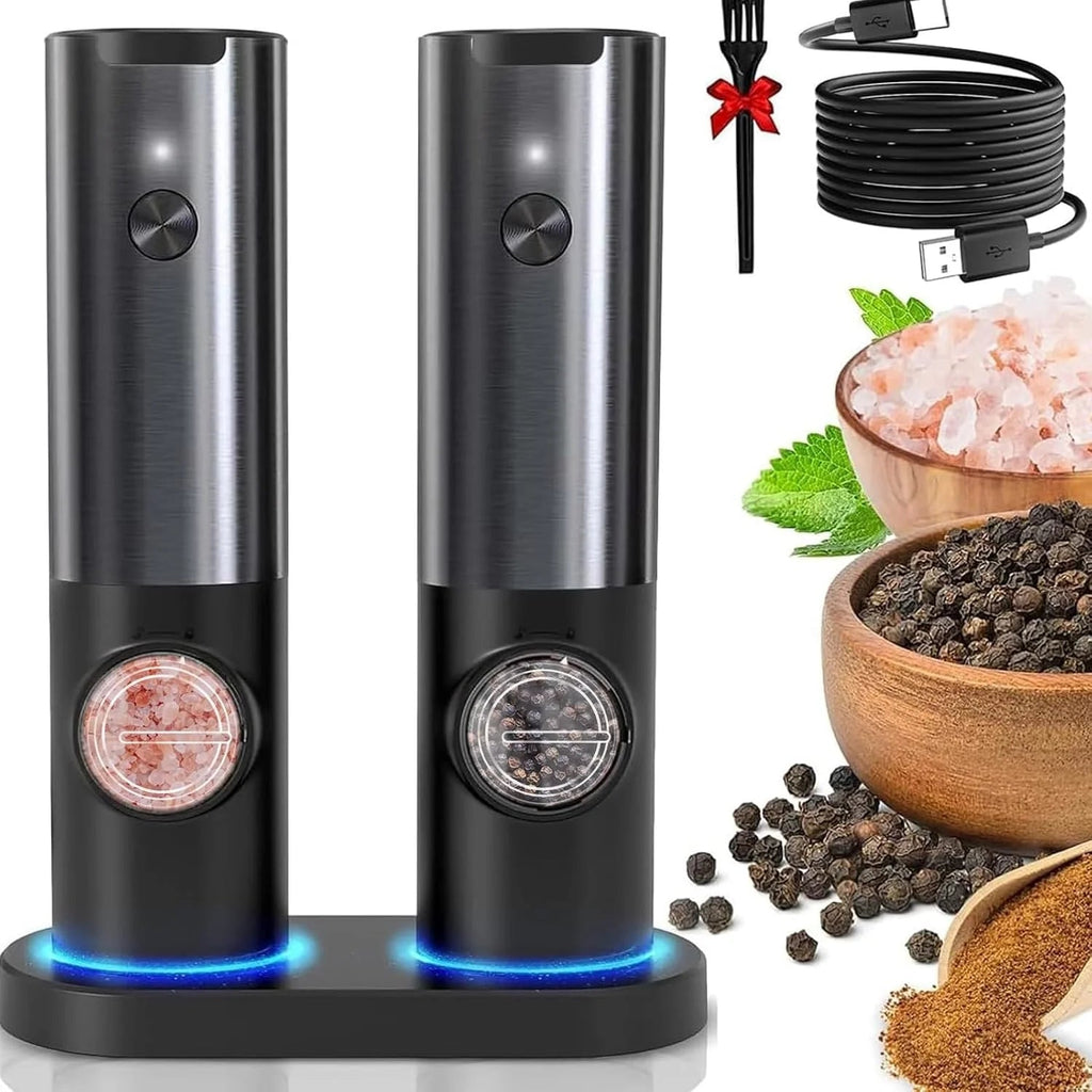 Elegant Electric Salt And Pepper Mill With Rechargeable Battery | High-Performance Tech Built for Modern, Busy, On-the-Go Lifestyles
