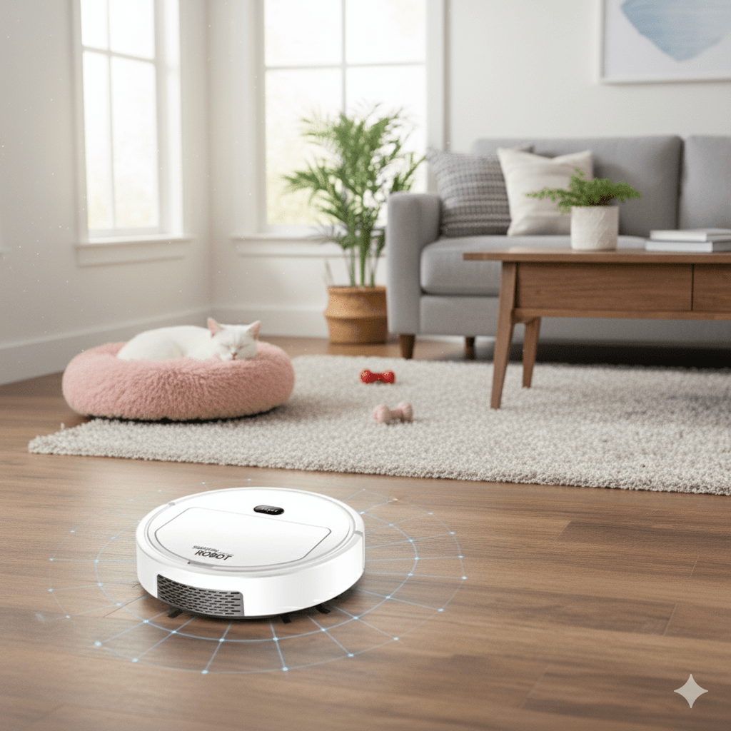 Smart robot vacuum cleaner with ultra-quiet cleaning and HEPA filtration | Compact, Stylish & Incredibly Useful — An Everyday Home Must-Have