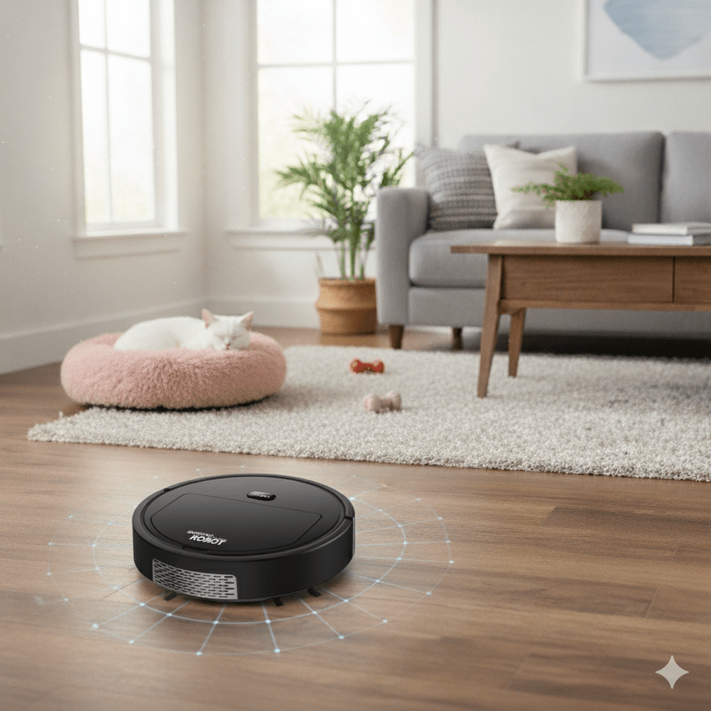 Smart robot vacuum cleaner with ultra-quiet cleaning and HEPA filtration | Compact, Stylish & Incredibly Useful — An Everyday Home Must-Have