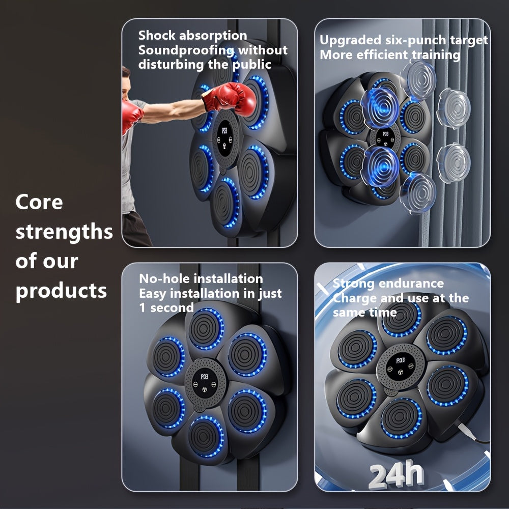 Wireless Music Boxing Machine, USB Rechargeable Wall Target | Intelligent Design Meets Reliable, Long-Lasting Everyday Performance