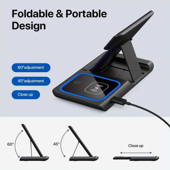 3-in-1 Wireless Induction Charger for iPhone | Compact, Powerful & Ready to Go — Premium Tech at Outstanding Value