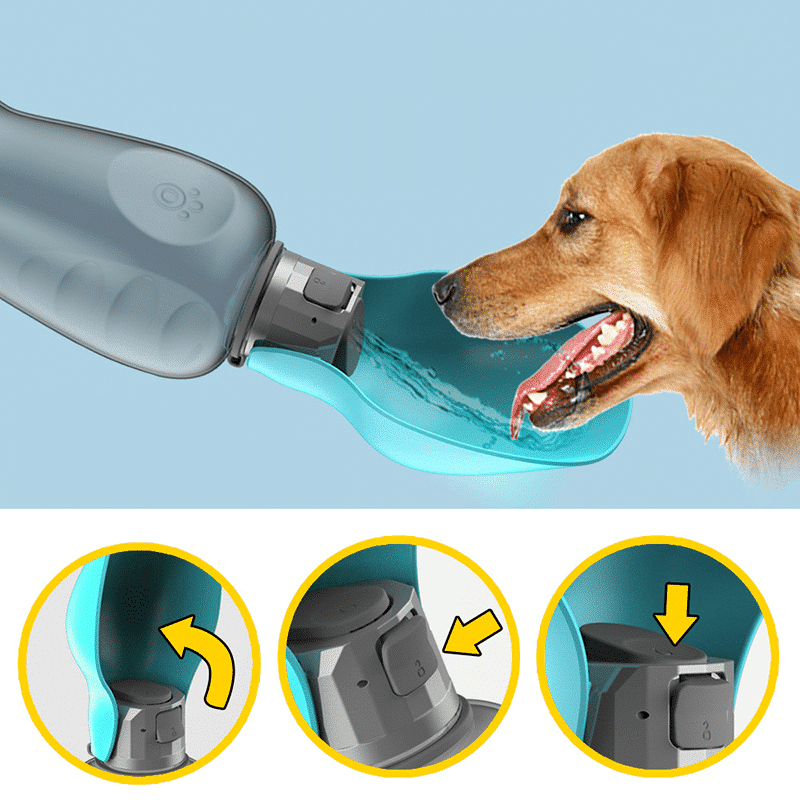 Travel Water Bottle For Dogs With Foldable Leak-proof Bowl, Large Capacity 27.05oz | Designed for Happy, Healthy, Well-Loved Pets of Every Breed