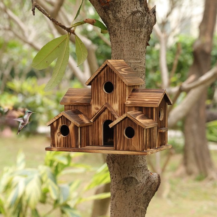Handcrafted Wooden Birdhouse With 6 Holes | Premium Pet Care — Safe, Durable & Trusted by Pet Owners Everywhere
