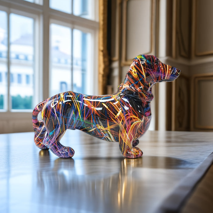 Colorful Dachshund Statue | Stylish Home Essential That Transforms & Elevates Your Living Space