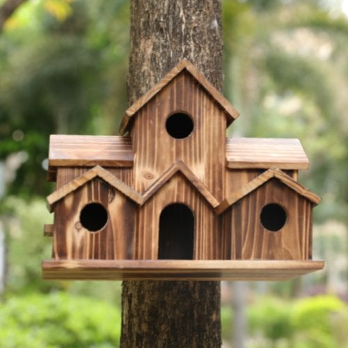 Handcrafted Wooden Birdhouse With 6 Holes | Premium Pet Care — Safe, Durable & Trusted by Pet Owners Everywhere