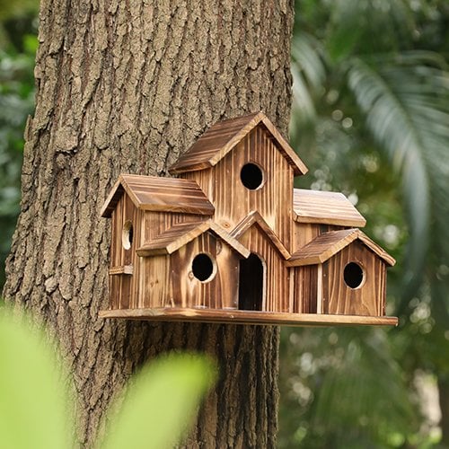 Handcrafted Wooden Birdhouse With 6 Holes | Premium Pet Care — Safe, Durable & Trusted by Pet Owners Everywhere