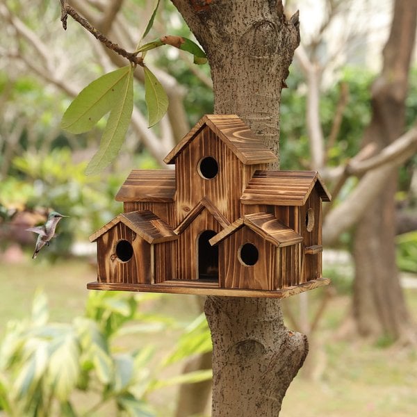 Handcrafted Wooden Birdhouse With 6 Holes | Premium Pet Care — Safe, Durable & Trusted by Pet Owners Everywhere