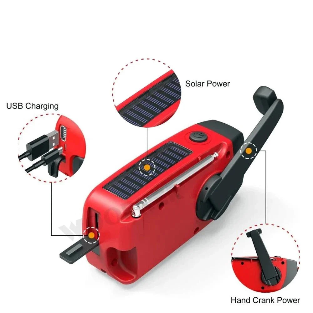 All-in-One Emergency Radio with Solar Power and Power Bank | Hardy, Weather-Resistant & Beautifully Designed for Your Outdoor Space