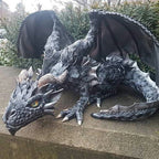 Crouching Dragon Guardian Statue: Gothic Outdoor Decoration | Cleverly Designed for Everyday Use — You'll Wonder How You Managed Without It