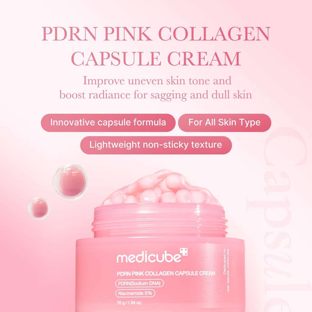PDRN Pink Collagen Capsule Cream | Anti-Ageing Korean Moisturiser for Plump, Glowing Skin