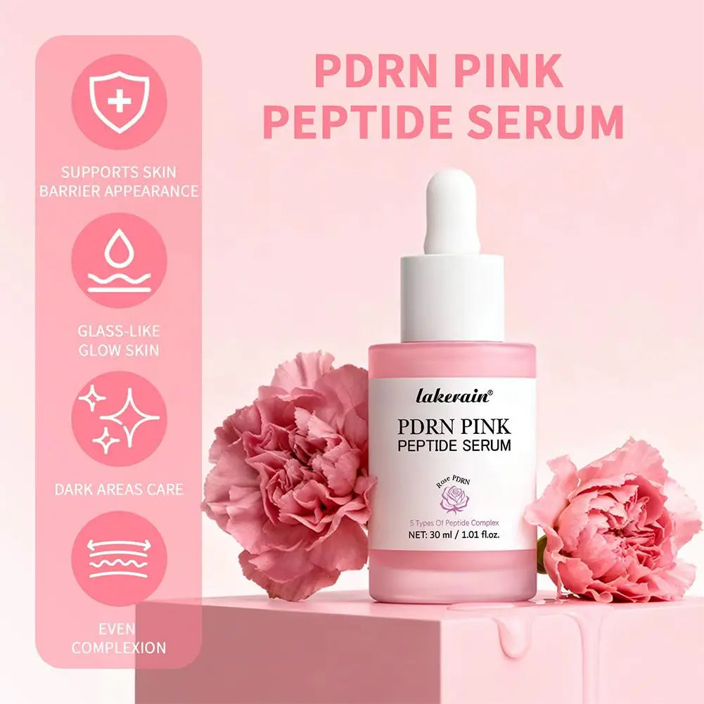 Rose Pink Peptide Glow Serum | K-Beauty Niacinamide Serum for Brightening, Firming and Hydration