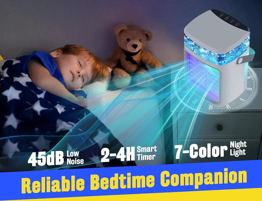 Portable Evaporative Air Cooler Fan with Mist, Rechargeable, 3 Speeds | Compact, Powerful & Ready to Go — Premium Tech at Outstanding Value