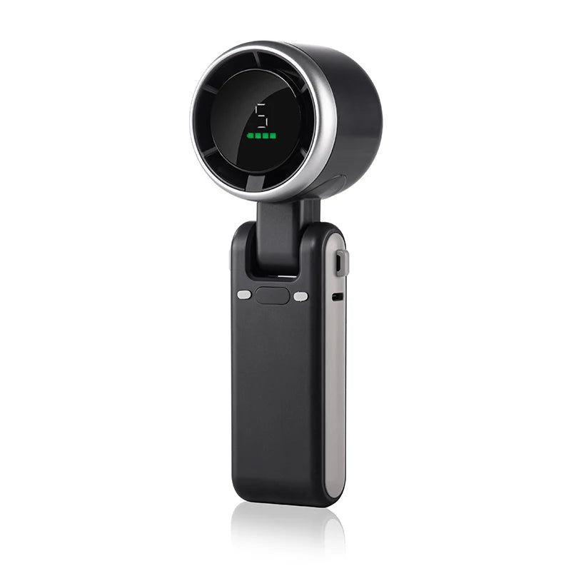 Foldable Handheld Turbo Fan with Digital Display | Effortlessly Functional Home Essential for Clean, Organised Living
