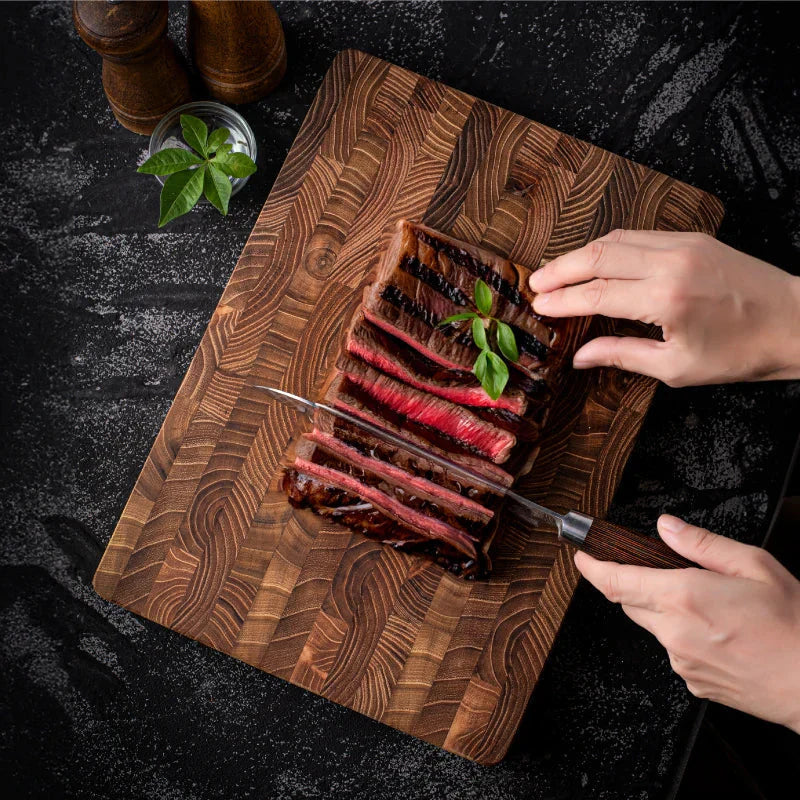 High-quality Wooden Chopping Block End Grain Cutting Board For Kitchens And Professional Chefs | Time-Saving Kitchen Essential for Quicker, Easier, Stress-Free Cooking