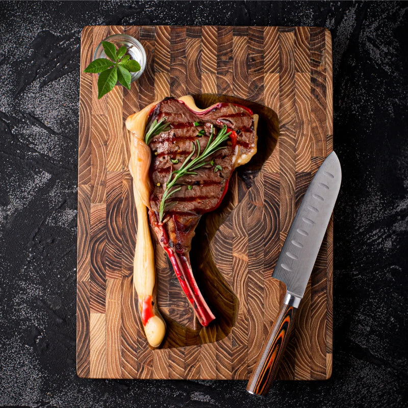 High-quality Wooden Chopping Block End Grain Cutting Board For Kitchens And Professional Chefs | Time-Saving Kitchen Essential for Quicker, Easier, Stress-Free Cooking