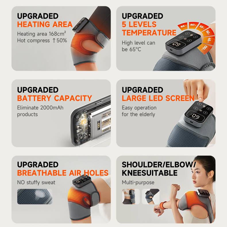 Cordless Knee Massager With Heat Vibration For Pain Relief | Doctor-Recommended Support for Pain Relief, Recovery & Mobility