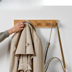 Wooden Wall-Mounted Coat Hook Rack with 5 Hooks | Flattering Fit for Every Body Shape — Modern, Wearable, Polished Style
