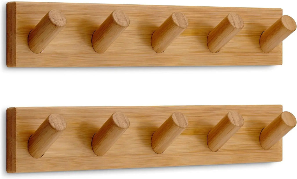 Wooden Wall-Mounted Coat Hook Rack with 5 Hooks | Flattering Fit for Every Body Shape — Modern, Wearable, Polished Style