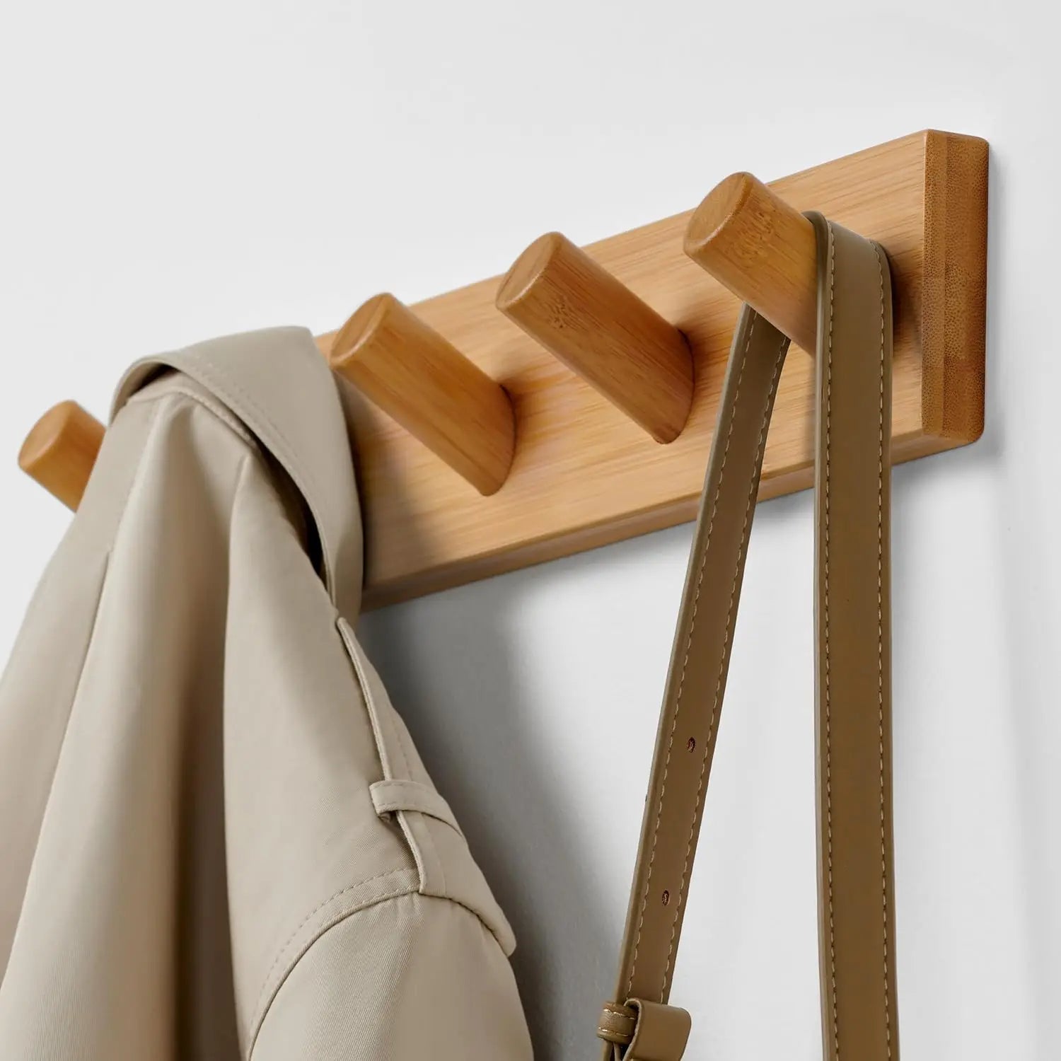 Wooden Wall-Mounted Coat Hook Rack with 5 Hooks | Flattering Fit for Every Body Shape — Modern, Wearable, Polished Style