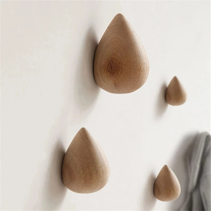 Beech Wood Water Drop Wall Coat Holder | Soft, Breathable & Built for Style — Your New Wardrobe Essential