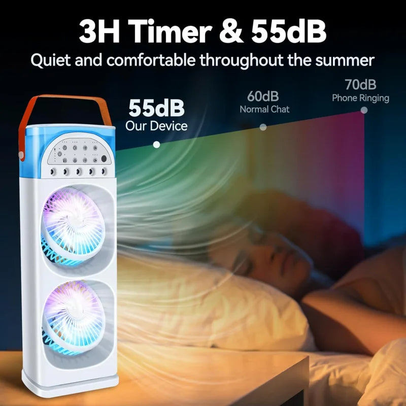 Mini Portable Airconditioner with Humidifier & LED Light | Intensive Hair Treatment for Damage-Free, Revitalised, Lustrous Locks