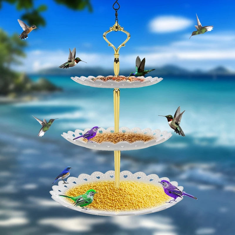 3-Tier Hanging Bird Feeder & Bird Bath Combo | Trusted by Pet Owners — Safe, Easy to Use & Built to Last