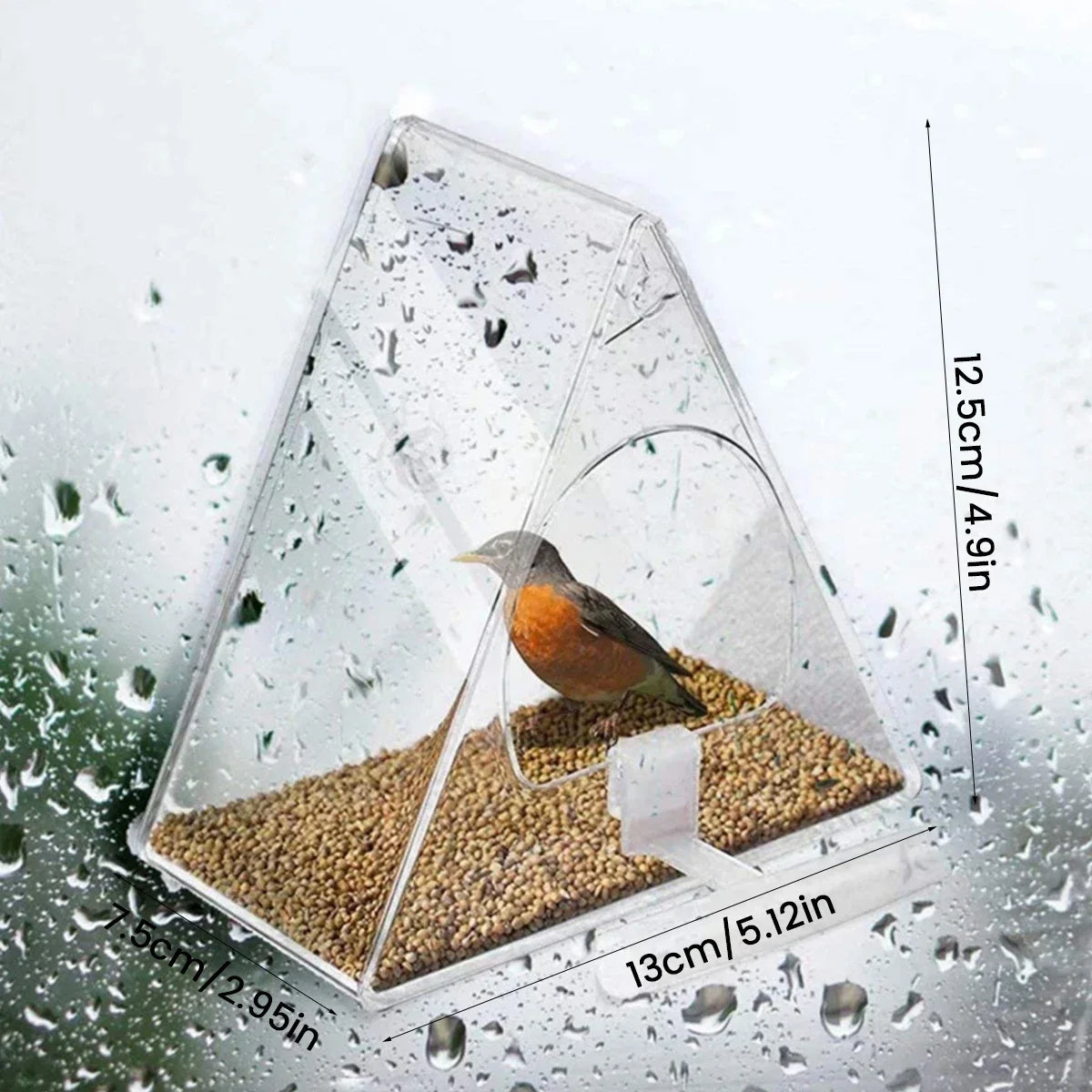 Clear Acrylic Hanging Bird Feeder for Outdoor Garden | Durable Pet Accessory Built for Active, Playful, Energetic Pets