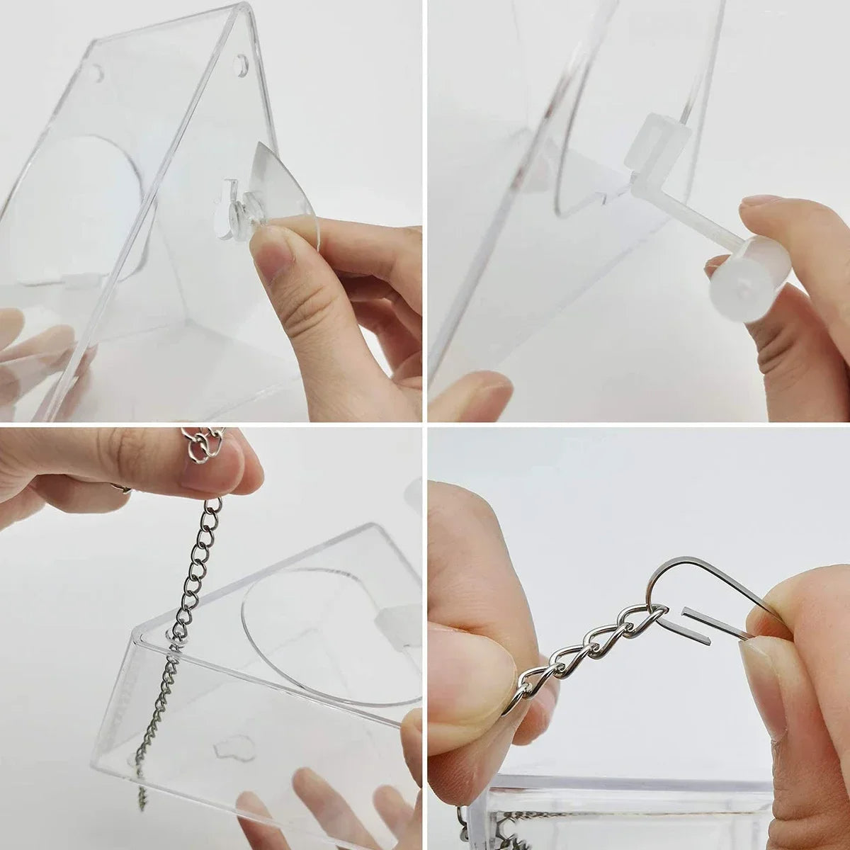 Clear Acrylic Hanging Bird Feeder for Outdoor Garden | Durable Pet Accessory Built for Active, Playful, Energetic Pets