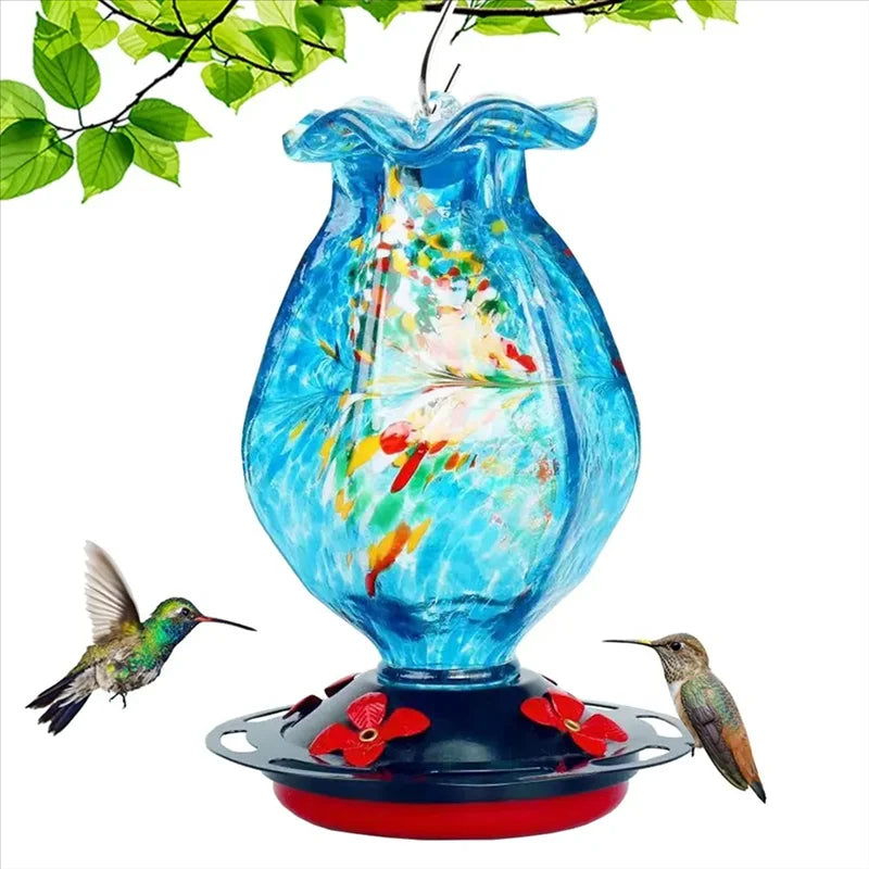 Hand Blown Glass Hanging Bird Feeder | Designed for Happy, Healthy, Well-Loved Pets of Every Breed