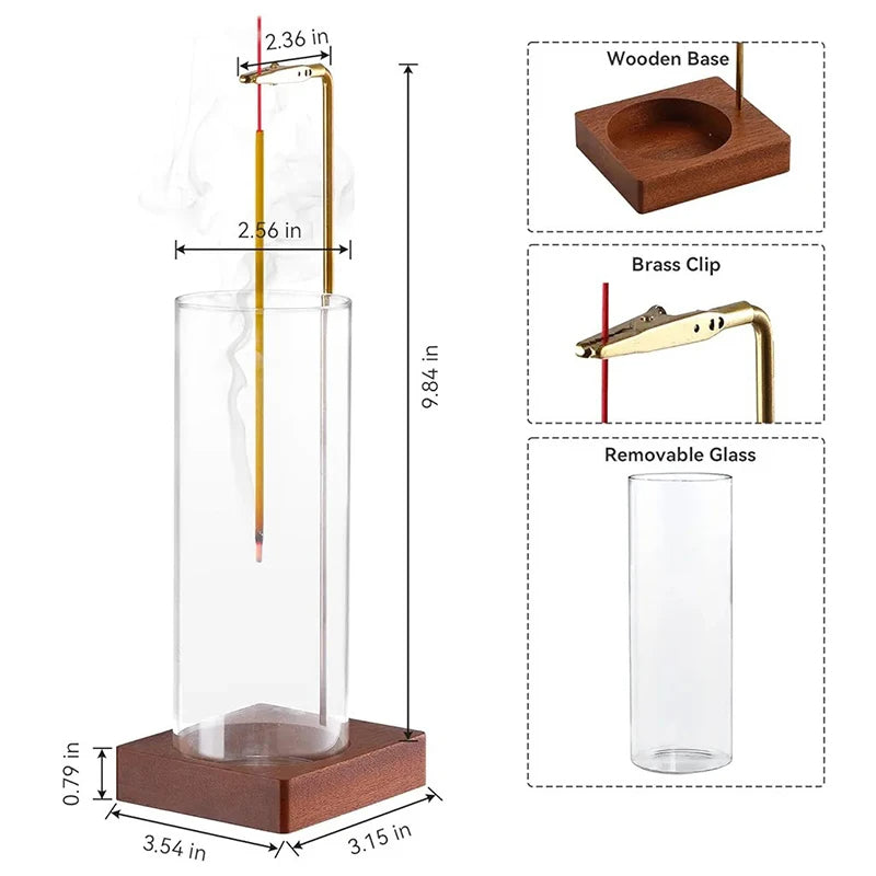 Glass Incense Holder with Removable Ash Catcher | Upgrade Your Home with This Thoughtfully Designed Everyday Essential