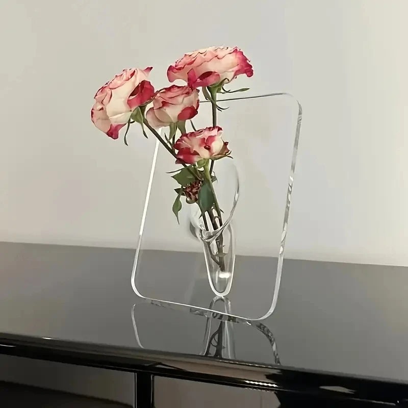 Modern Decorative Acrylic Picture Frame Flower Vase | Quality Home Accessory Built to Look Great & Last for Years