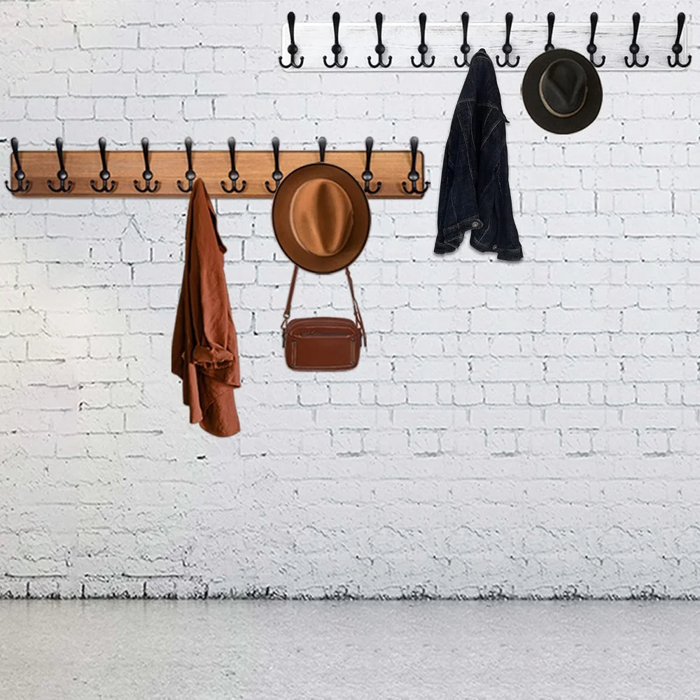 Wooden Wall-Mounted Coat Rack with 10 Hooks | Versatile, Premium-Quality Clothing — From Everyday to Every Occasion