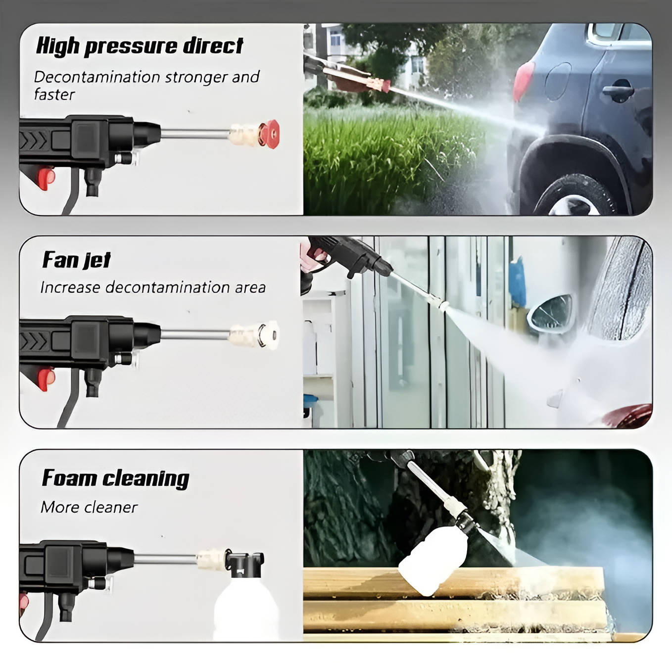 Cordless Portable High Pressure Spray Water Gun Set | Ideal for Cleaning Cars, Patios & Garden Furniture | Built for British Weather — Durable, Attractive Outdoor Design