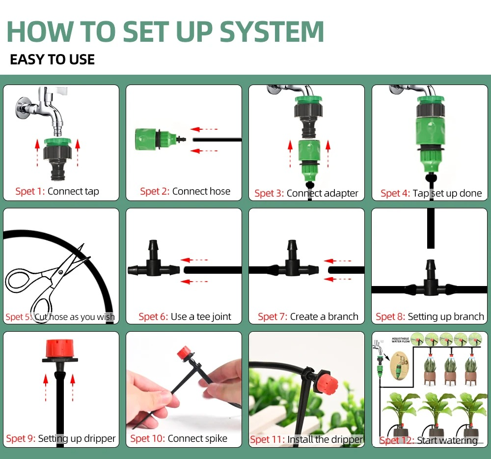 Drip Irrigation System With Automatic Timer | Easy-Care Garden Essential That Transforms Any Outdoor Space