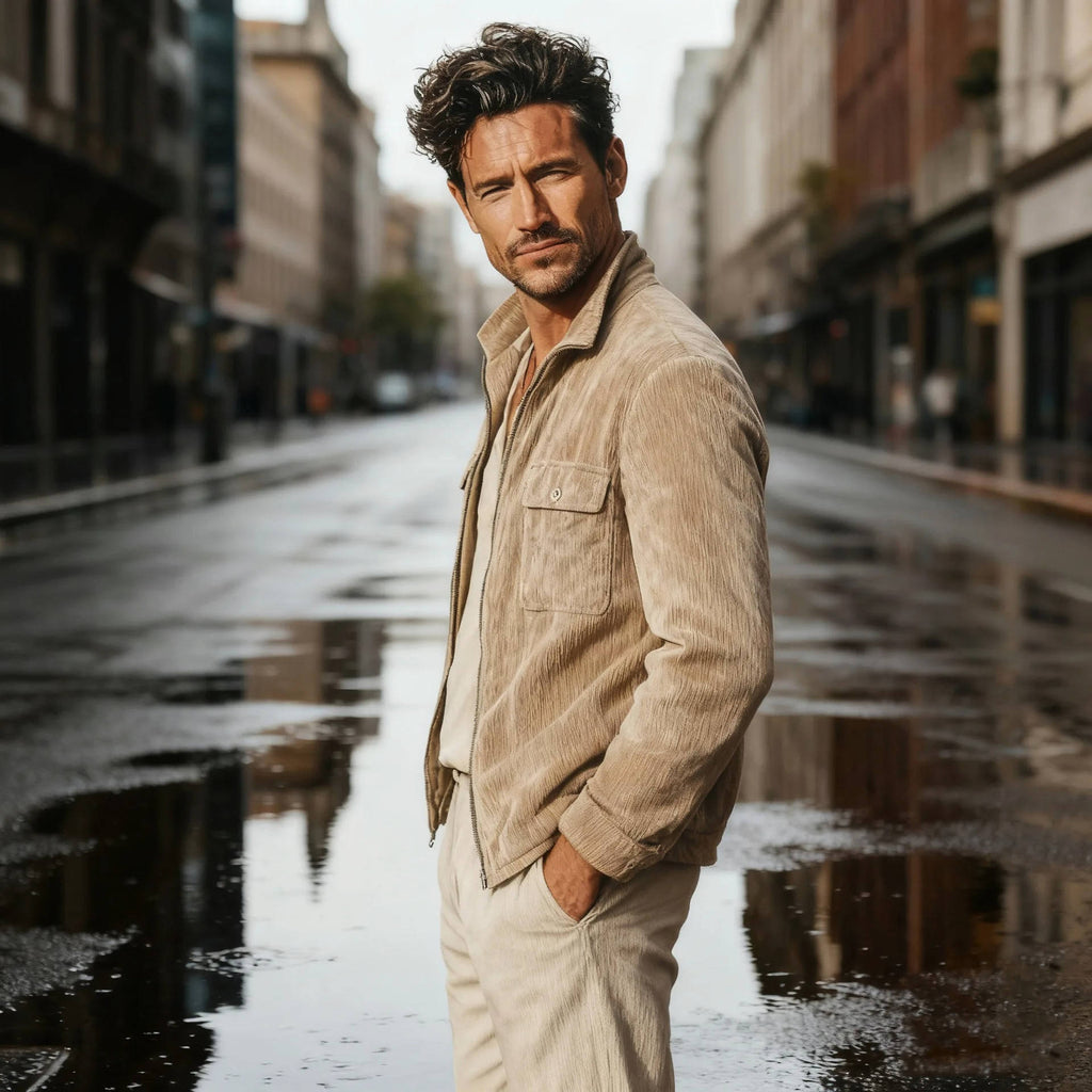 Men's Corduroy Casual Overshirt Jacket | Relaxed Fit Autumn & Winter Jacket for Men