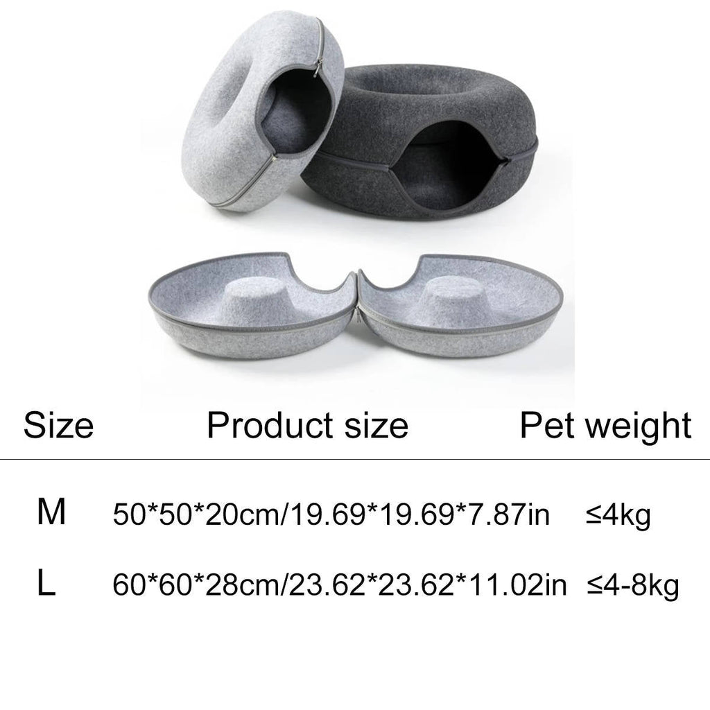 Donut Bed For Cats | Durable Pet Accessory Built for Active, Playful, Energetic Pets