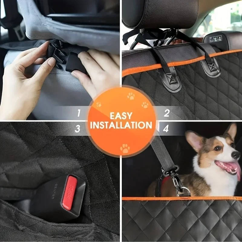 Waterproof Scratch-Resistant Dog Car Seat Protector | Full Back Seat Cover for Dogs