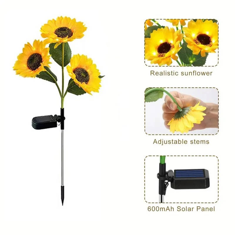 Outdoor Solar Simulation Sunflower Light | Built for British Weather — Durable, Attractive Outdoor Design