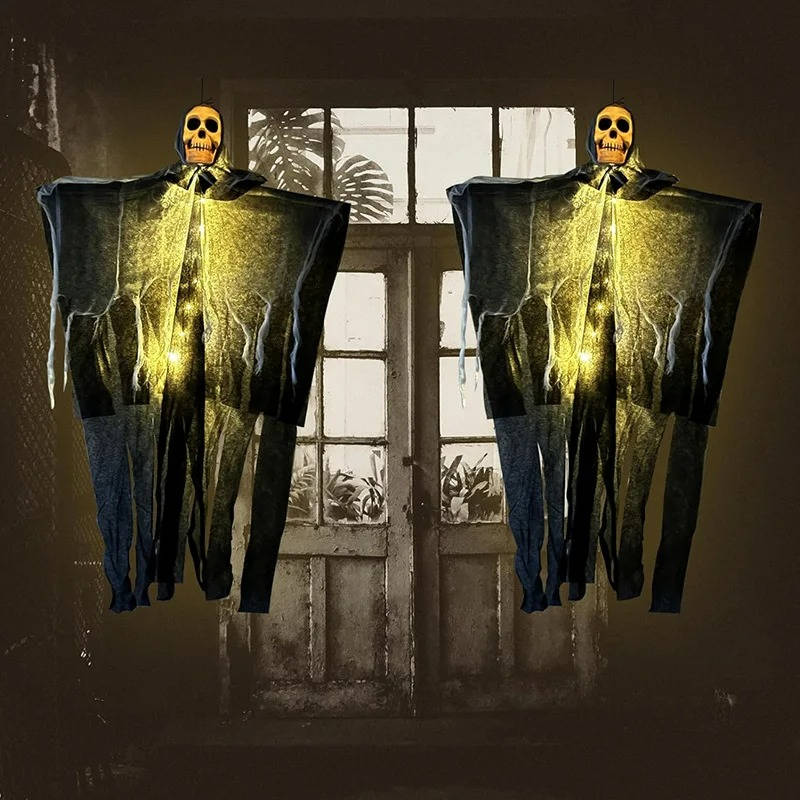 Glowing Skull Scary Outdoor Halloween Decorations — Set of Two | Some Decorations Are Just Décor — This One Becomes Part of Your Tradition