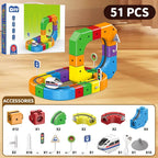 Magnetic Train Track Toy Set | Wooden Magnet Train Building Set for Kids — 51 or 81 Pieces