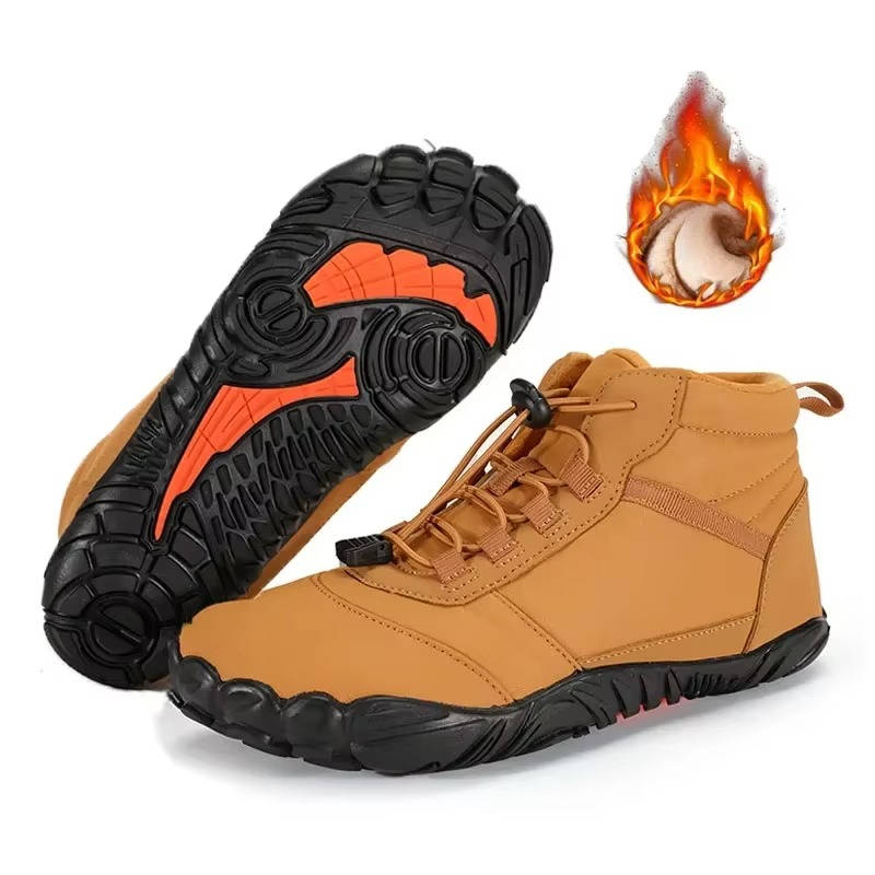 Waterproof Fleece-Lined Winter Barefoot Shoes | Snowproof Wide Toe Box Boots for Cold Weather