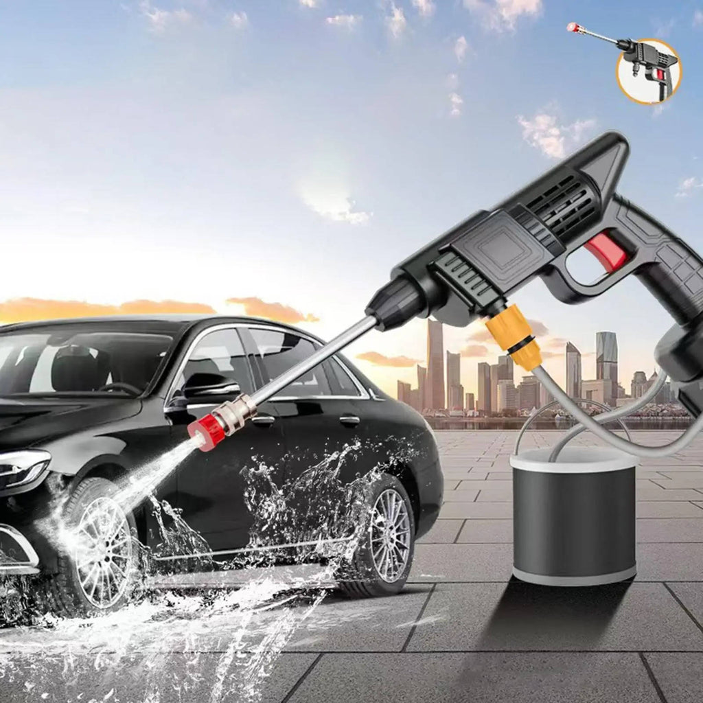 Cordless Portable High Pressure Spray Water Gun Set | Ideal for Cleaning Cars, Patios & Garden Furniture | Built for British Weather — Durable, Attractive Outdoor Design