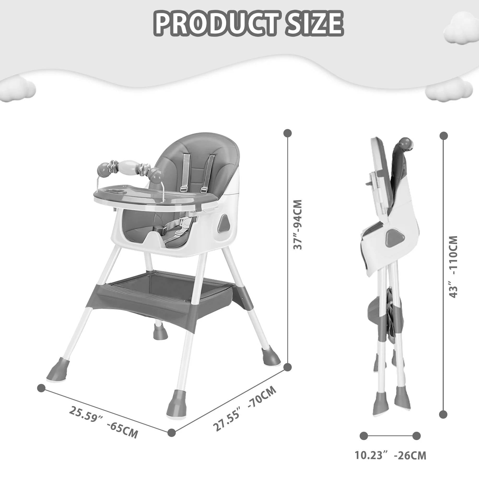 Foldable Baby High Chair | Premium Baby Essential — Soft, Safe, Easy to Use & Parent-Approved
