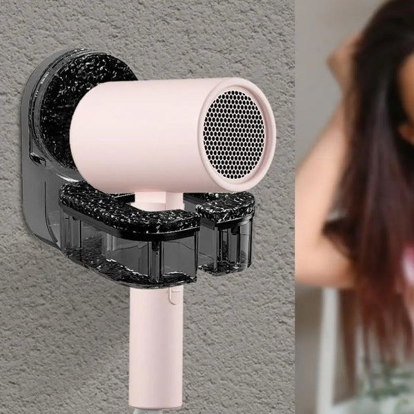 Wall-Mounted Hair Dryer Holder with Suction Cup | Stylish Home Essential That Transforms & Elevates Your Living Space