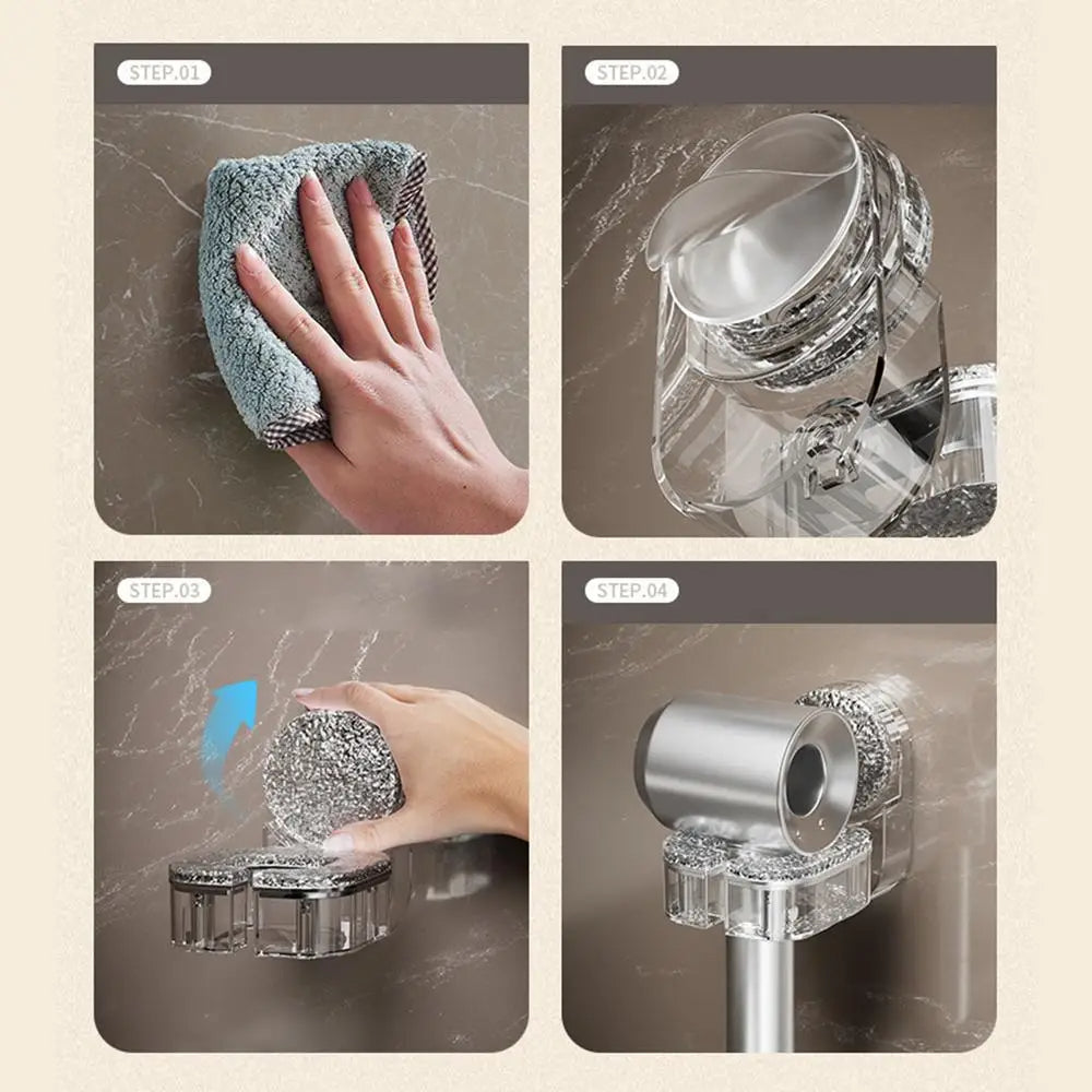 Wall-Mounted Hair Dryer Holder with Suction Cup | Stylish Home Essential That Transforms & Elevates Your Living Space