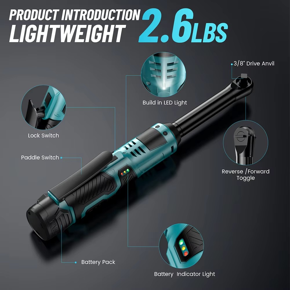 Electric Wrench Ratchet | Heavy-Duty Performance in a Compact, Ergonomic, Easy-to-Use Design