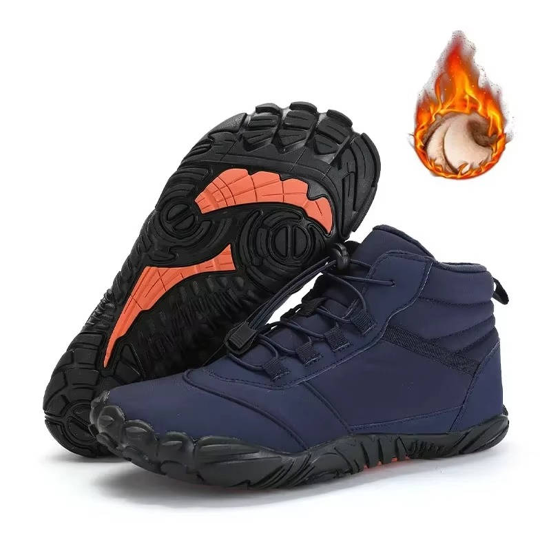 Waterproof Fleece-Lined Winter Barefoot Shoes | Snowproof Wide Toe Box Boots for Cold Weather