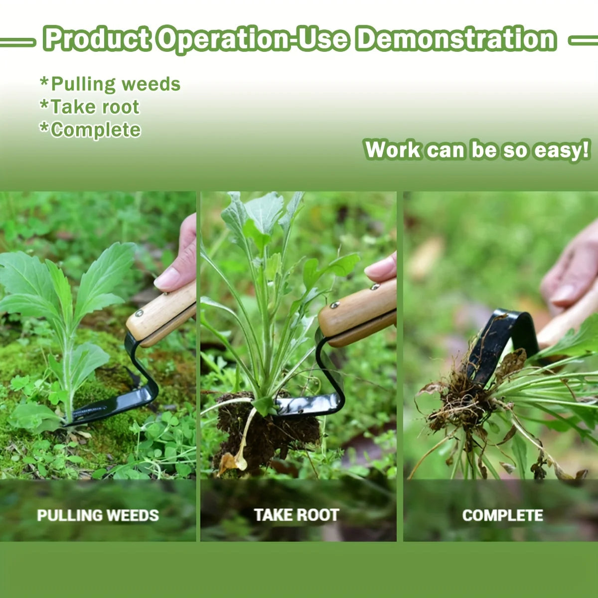 Stainless Steel Weed Puller Tool with Wooden Handle | Easy-Care Garden Essential That Transforms Any Outdoor Space