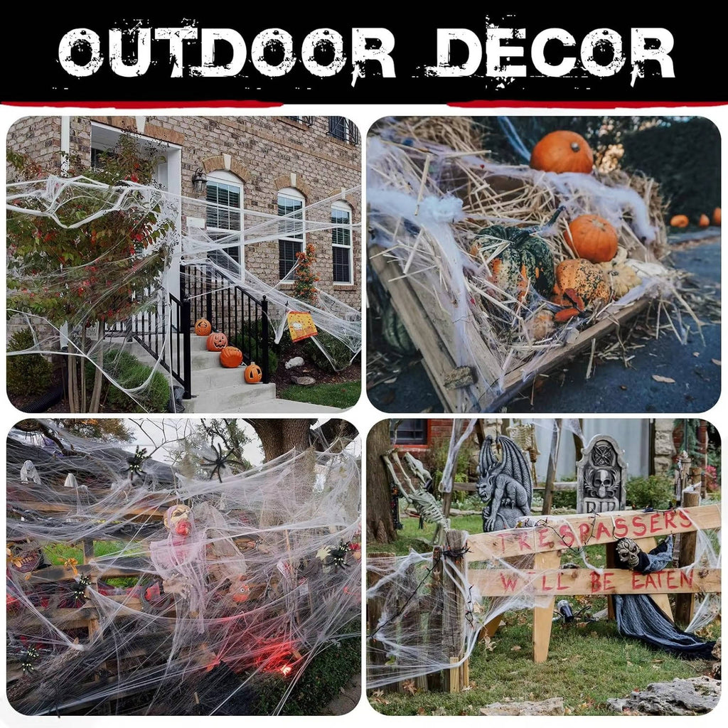 200 Sqft Spider Webs Halloween Door Decorations With Fake Spiders | Beautiful, Festive & Built to Last Season After Wonderful Season