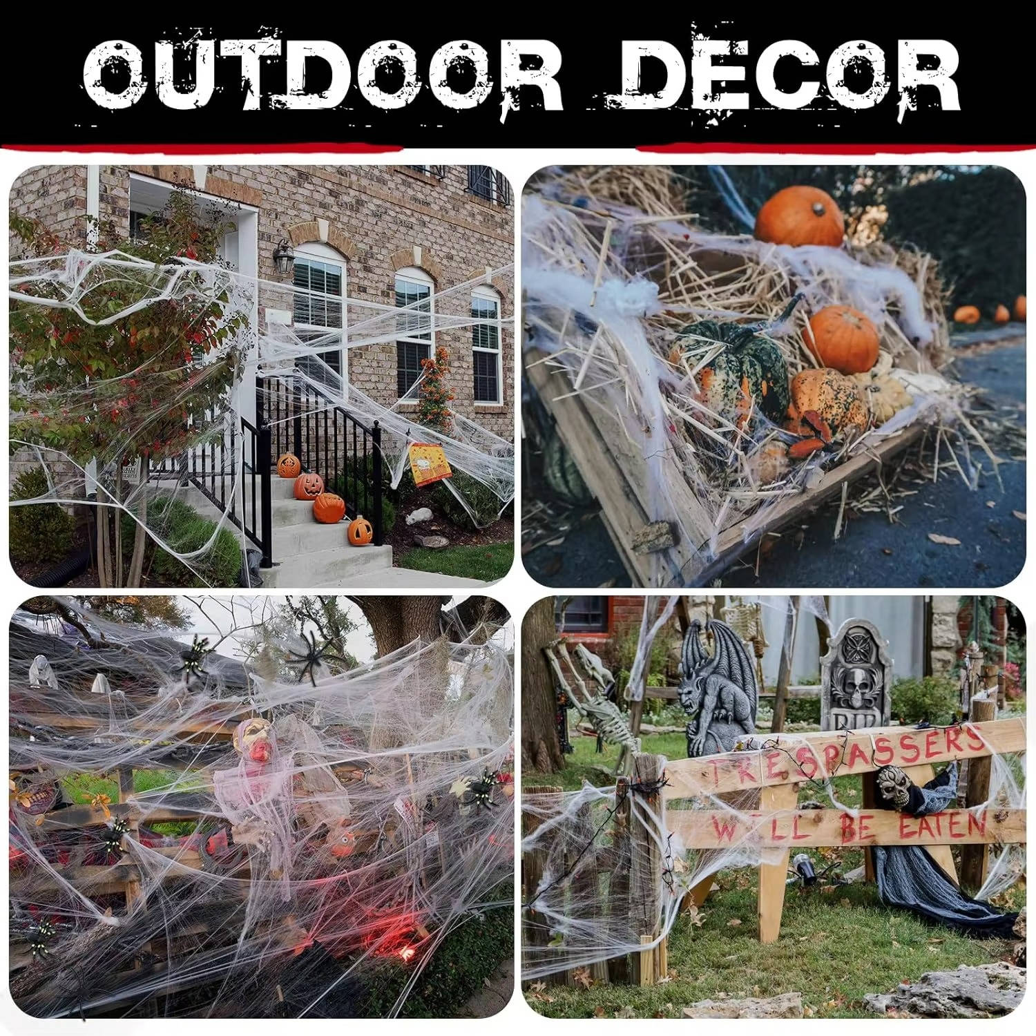 200 Sqft Spider Webs Halloween Door Decorations With Fake Spiders | Beautiful, Festive & Built to Last Season After Wonderful Season